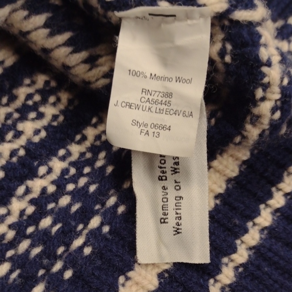 Madewell 100%Merino Wool Navy and Cream Striped Cardigan, Farm, Vacation, Y2K - Picture 8 of 12